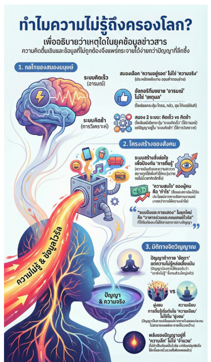 รูปปกบทความ ปัญญาและความไม่รู้ กลไกแห่งยุคไวรัล